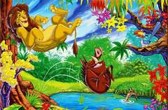 Прыжок в Озеро - Lion King Timon and Pumba